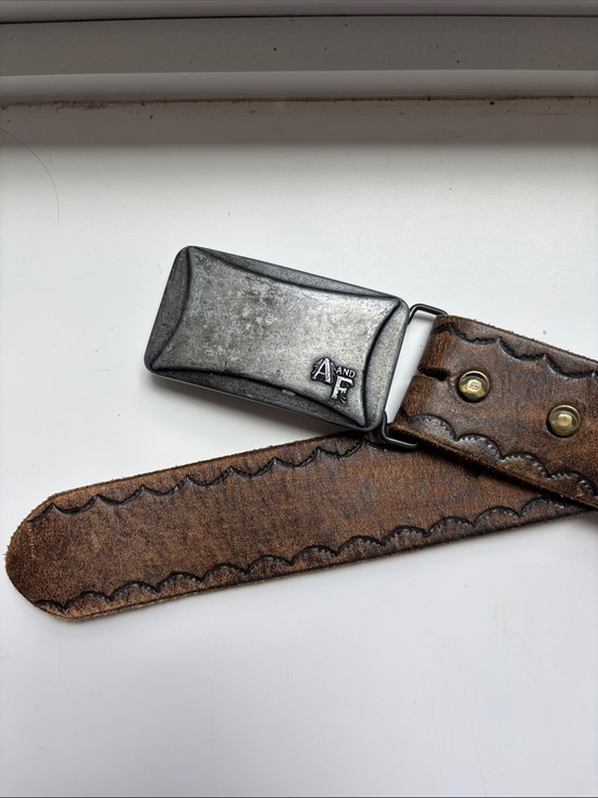 Abercrombie & Fitch Other - Abercrombie & Fitch Brown Leather Belt with Distressed Silver Buckle